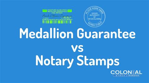 signature guarantee vs medallion stamp.